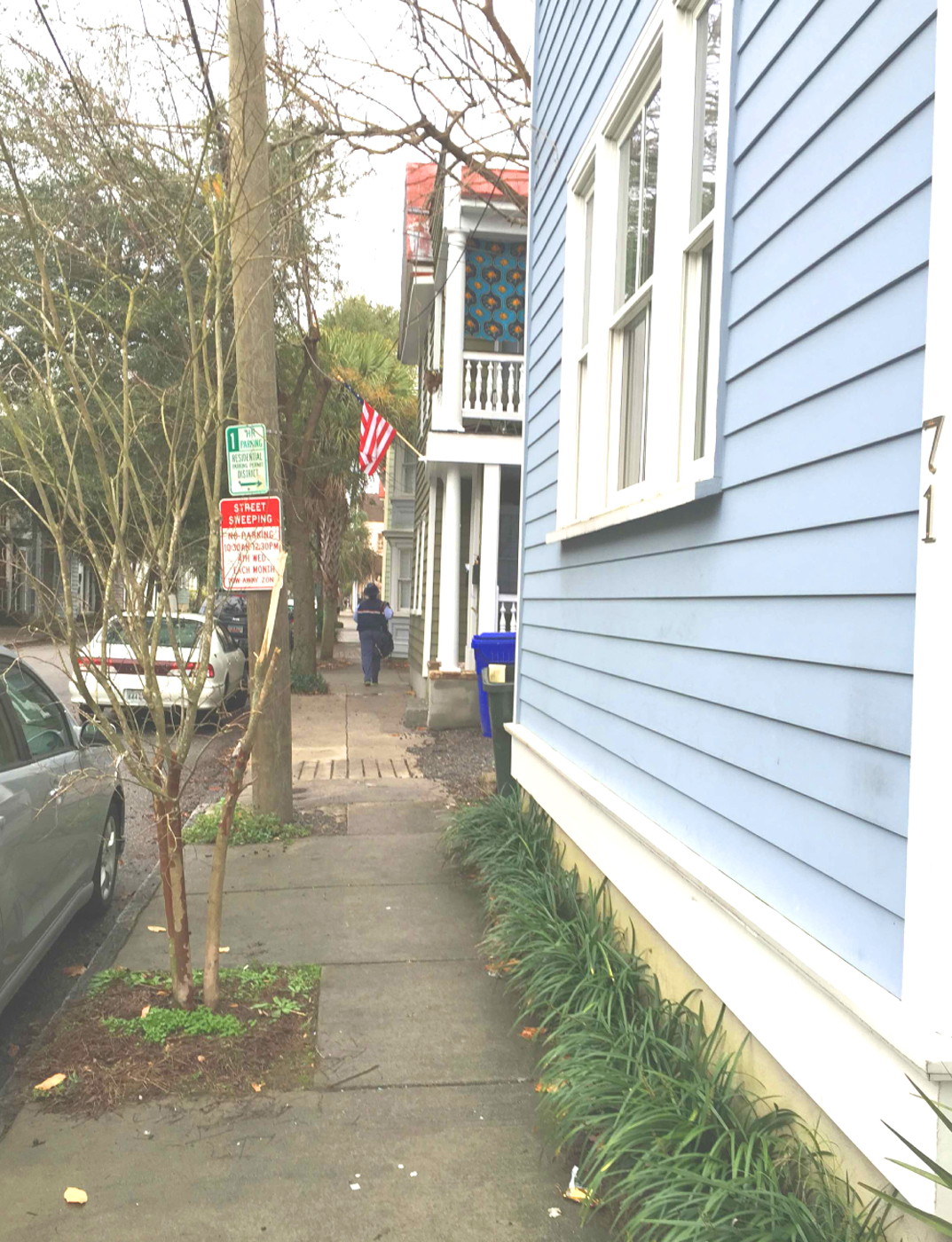 This is what our neighborhood looks like. Buildings right up at the sidewalk. Architects would call this an 'urban condition.'