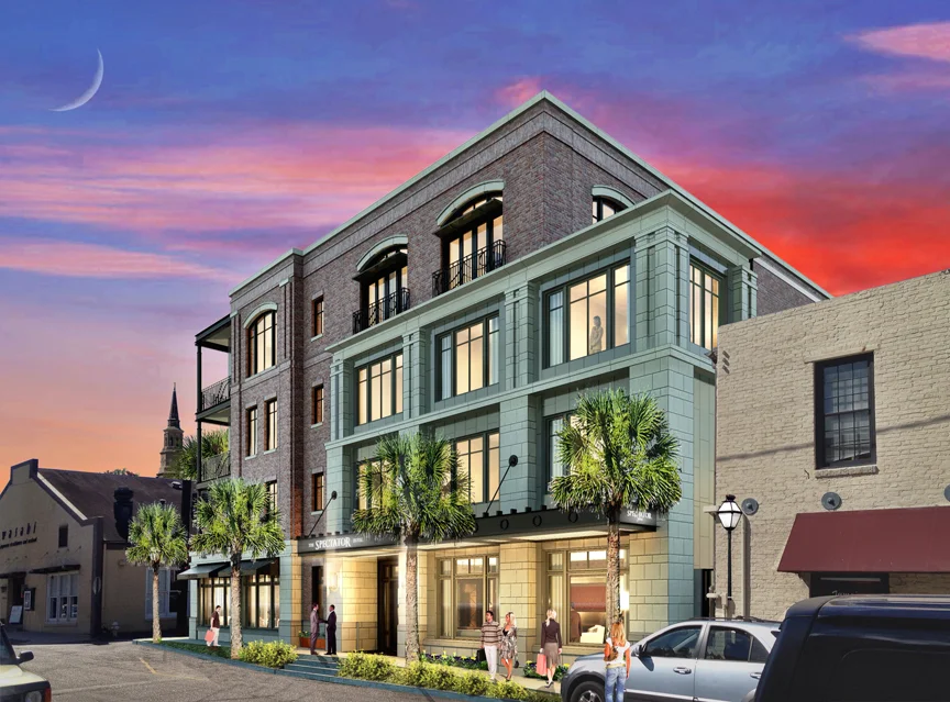 Rendering of the entrance.