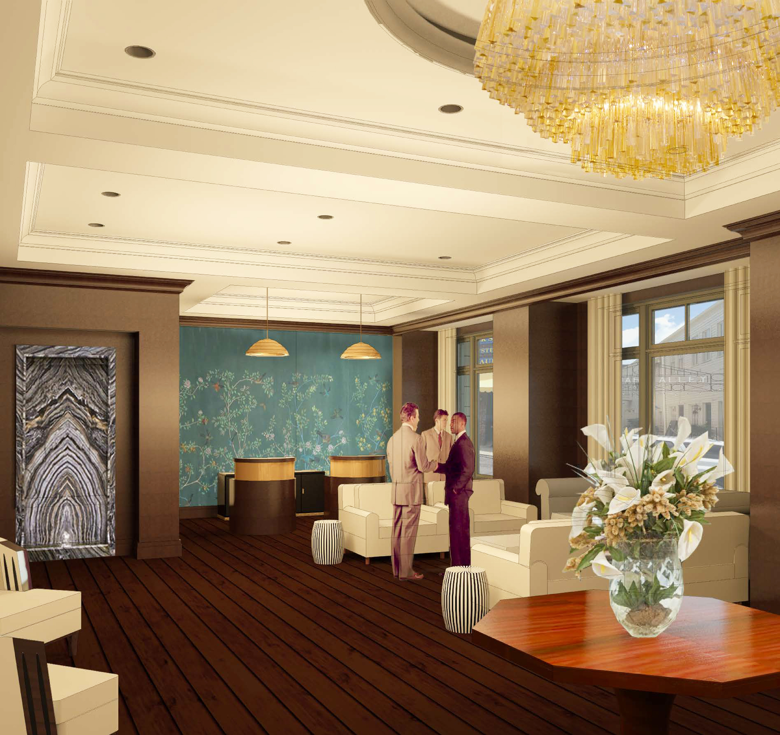 Lobby Rendering 2. Those guys just made a serious business deal.