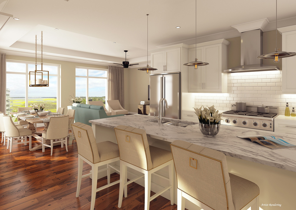 View of a typical 2 bedroom residence. Rendering courtesy of Jeff Brink at JeffBrink.com