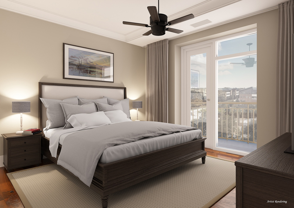 View of master bedroom. Rendering courtesy of Jeff Brink at jeffbrink.com