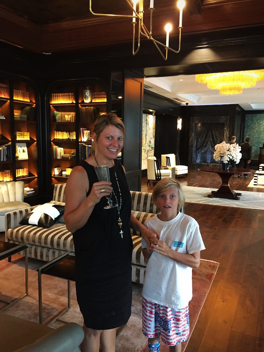 Here is the star of the show. Interior designer, Jenny Keenan, and her son, Jay Keenan III. Jay had never seen a real architect before. Notice his amazement.