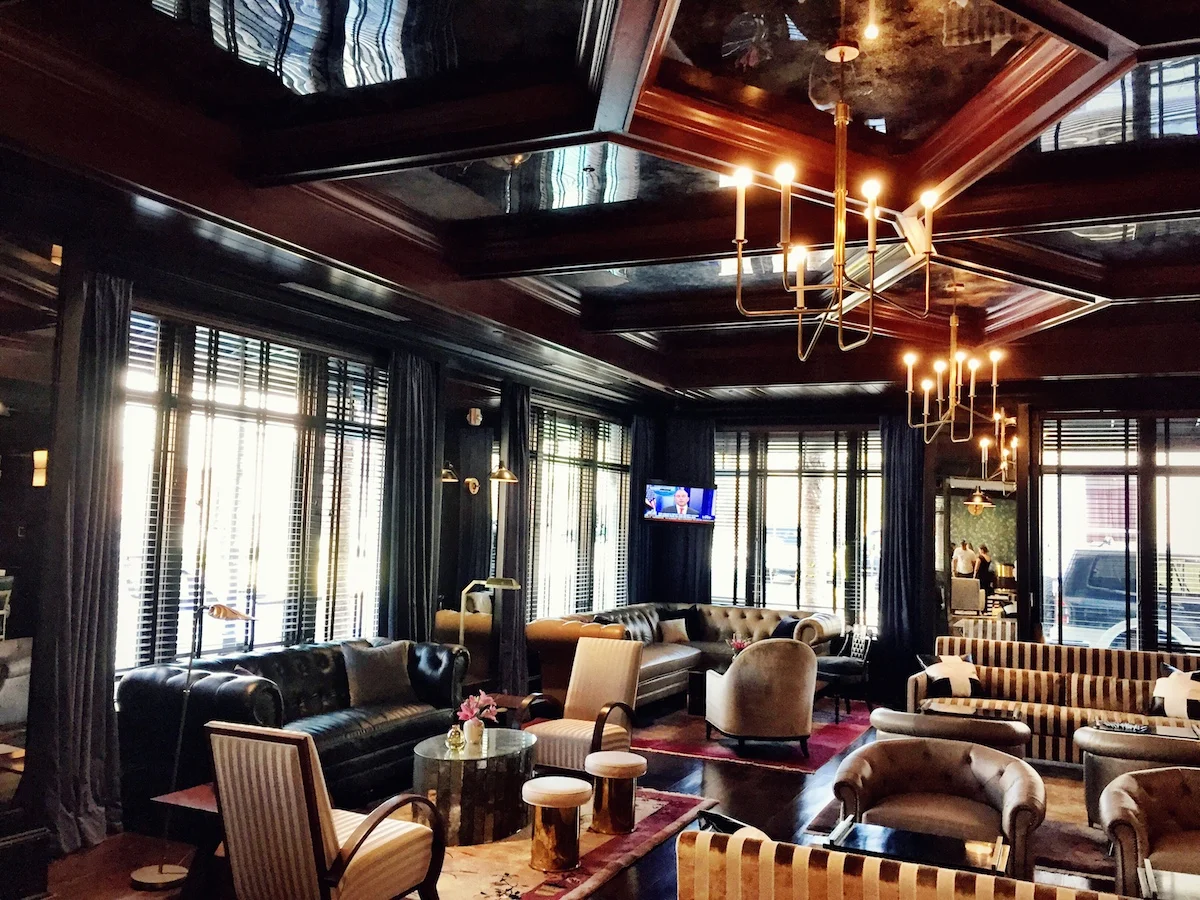 The lounge is decked out in very classy and comfortable seating.