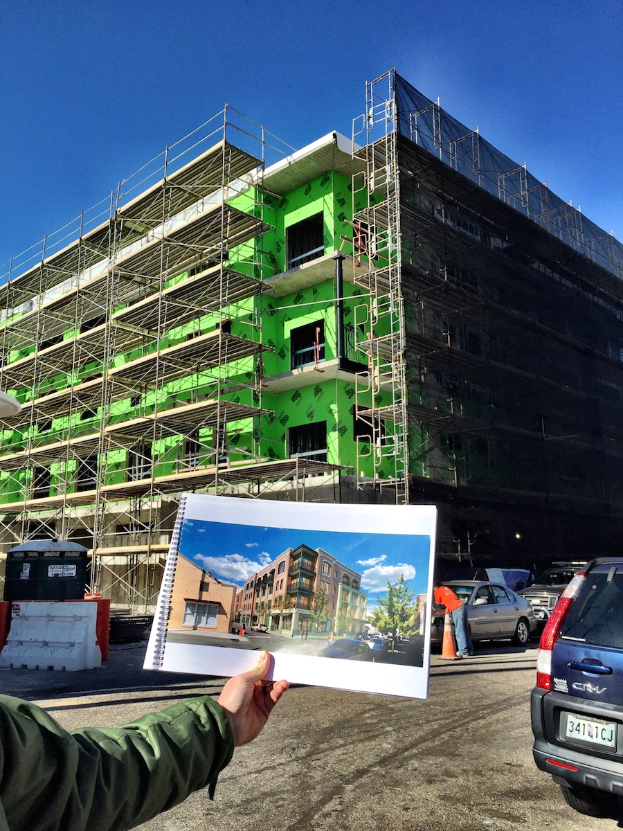Another view of The Spectator under construction. 