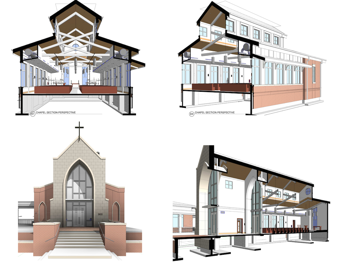 Further refined images of the Revit model.