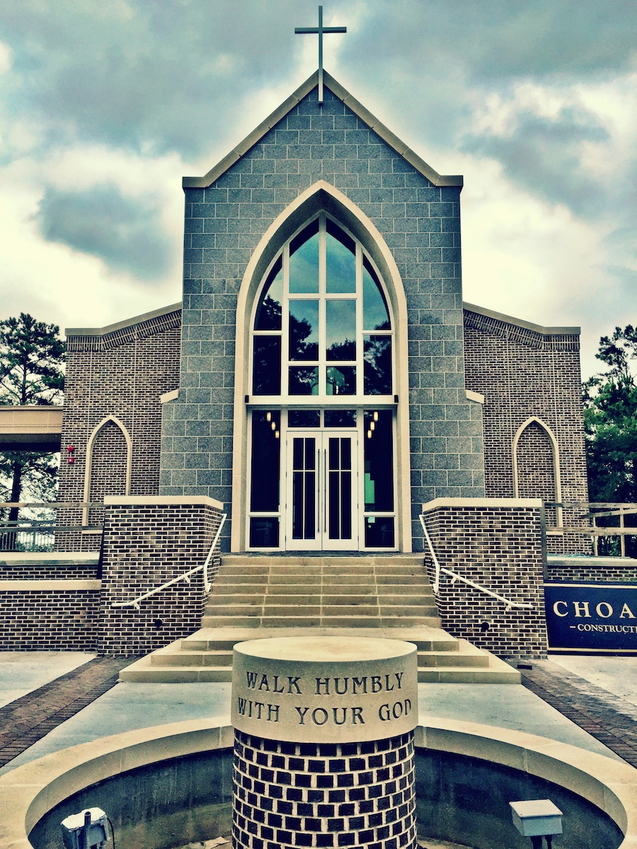 The front elevation of the chapel. 