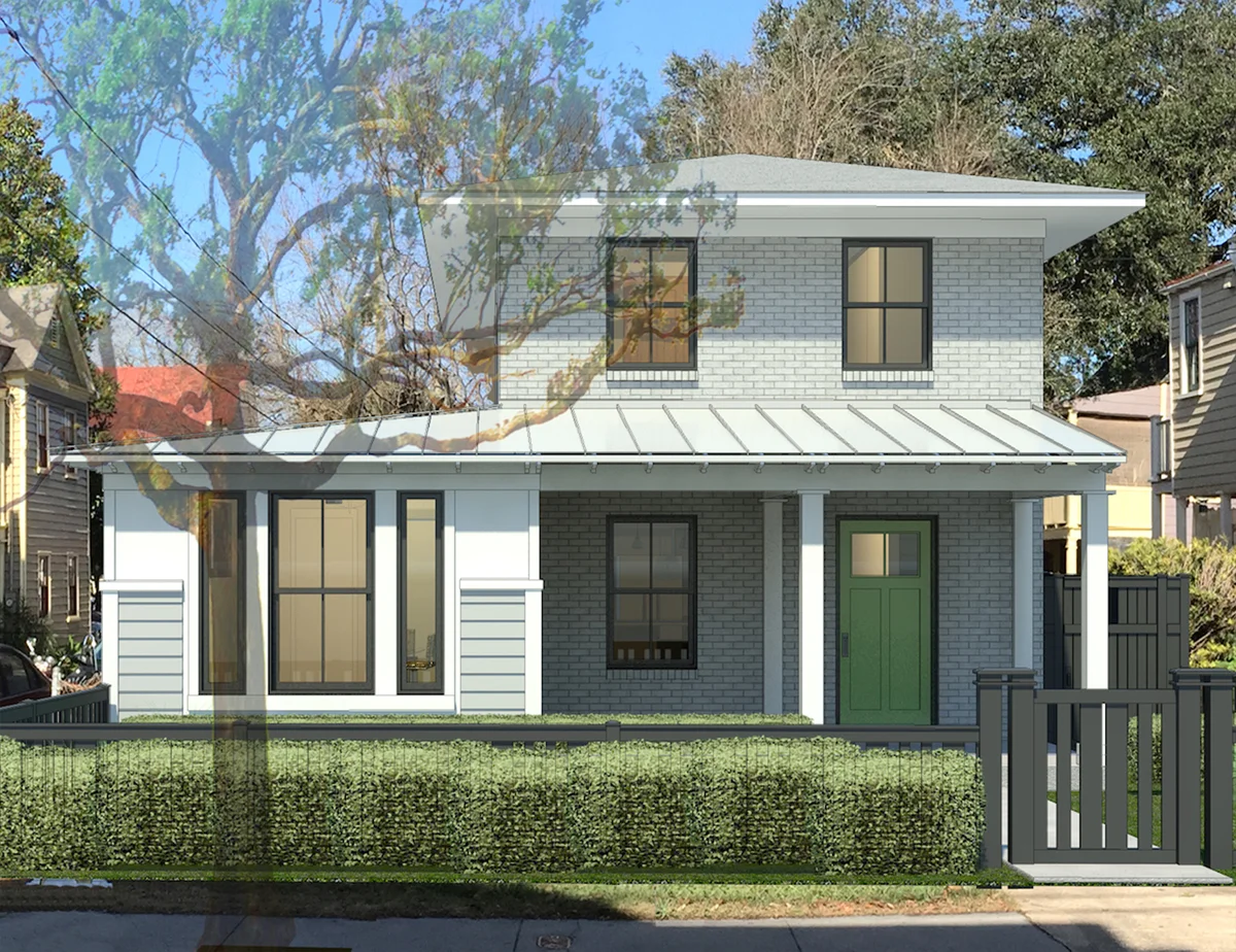 Our little brick box transformed. This is a rendering btw.