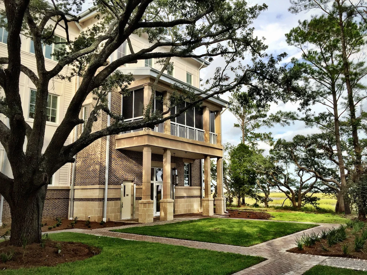The 2nd floor of that porch is directly off of the office break room. Talk about a great amenity for the employees. 