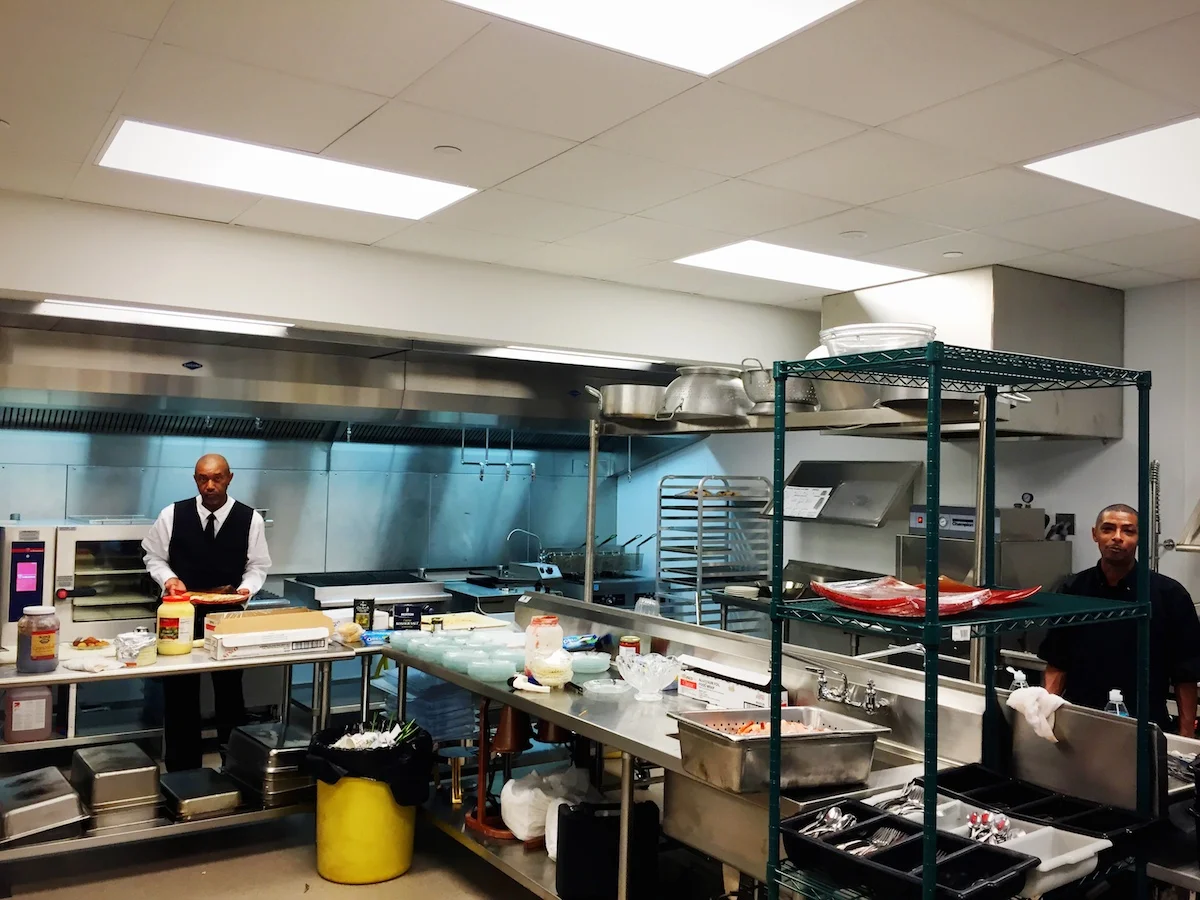 Commercial kitchen.