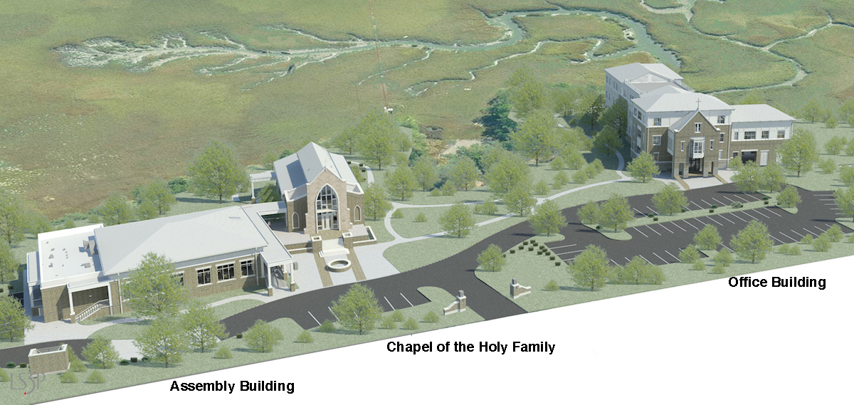 Aerial rendering of campus.