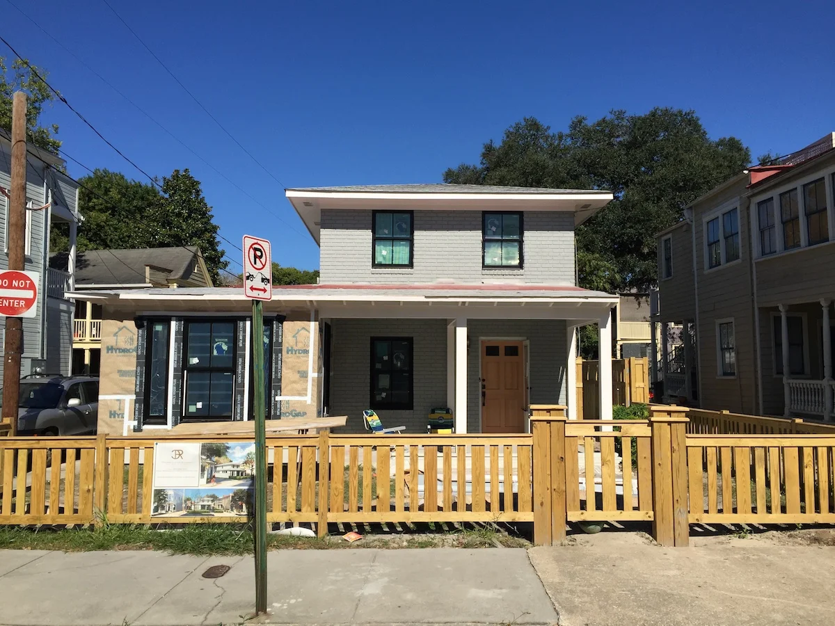 Week 10 progress photo. We are now on the home stretch in the transformation of that ugly house into a home that we can be proud of.