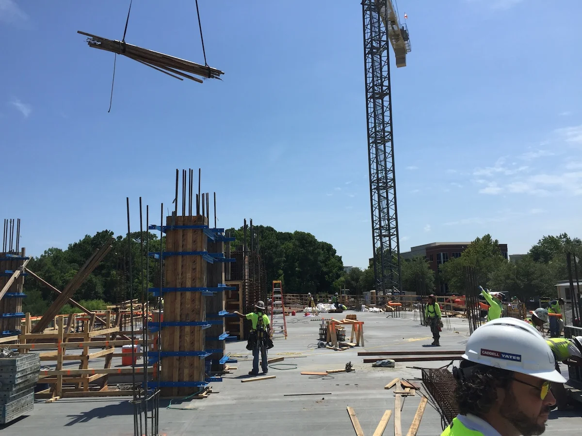 Tides IV Condominium - Construction pic showing 1st floor poured. 2nd floor formwork beginning.