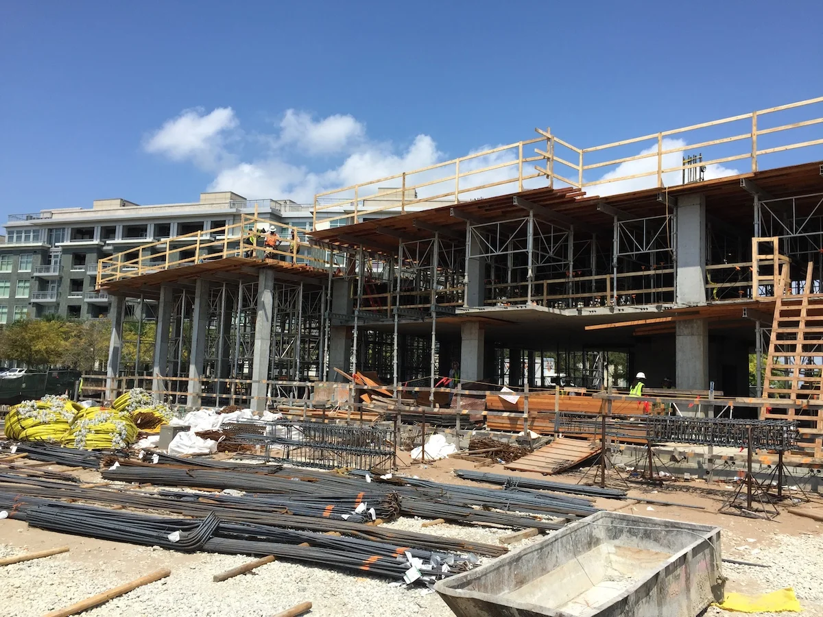 Tides IV Condominium - Construction pic of elevator shear wall reinforcement.