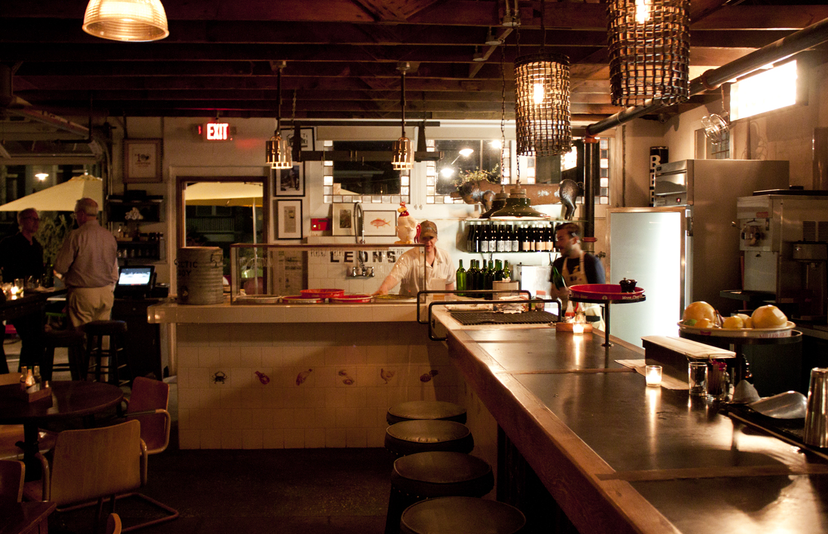 The Bar at Leon's Fine Poultry & Oyster Shop.