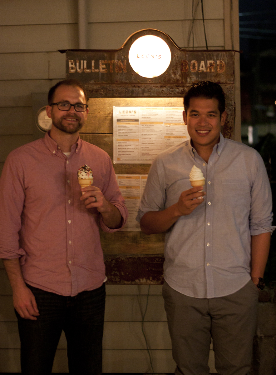 Steve and Miguel. For the record, this pic was Miguel's idea.