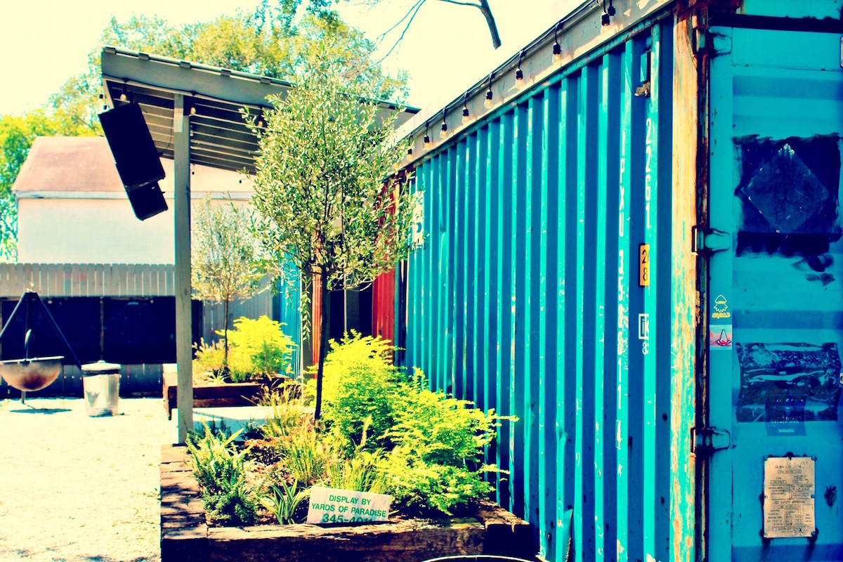 The shipping container stage at Home Team BBQ.