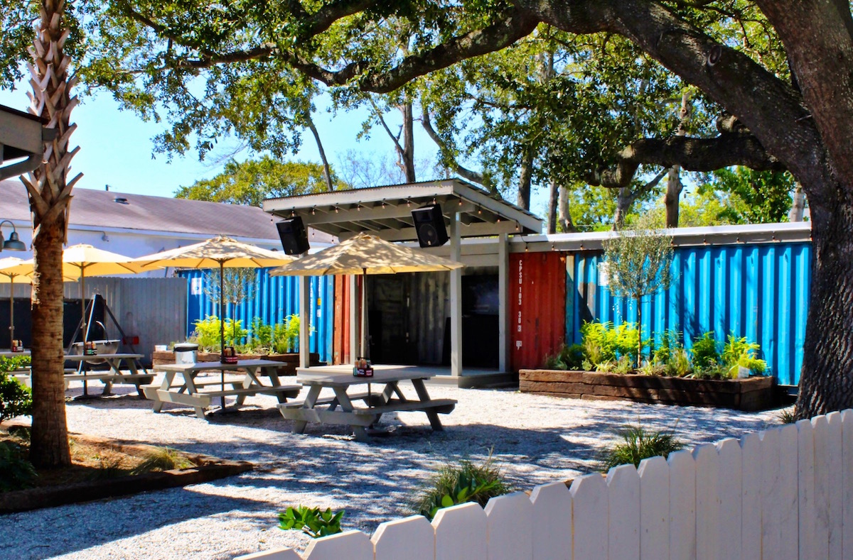 The outdoor dining area at Home Team BBQ.