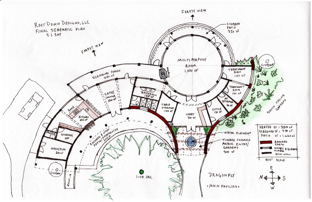 Plan Rendering by April Magill of Root Down Designs.