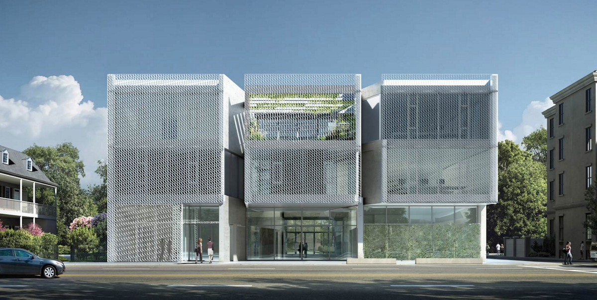Rendering of the proposed design for the Spaulding Paolozzi Center by Allied Works Architecture. The Spaulding Paolozzi Center was to be the home of Clemson University’s School of Architecture and Historic Preservation.