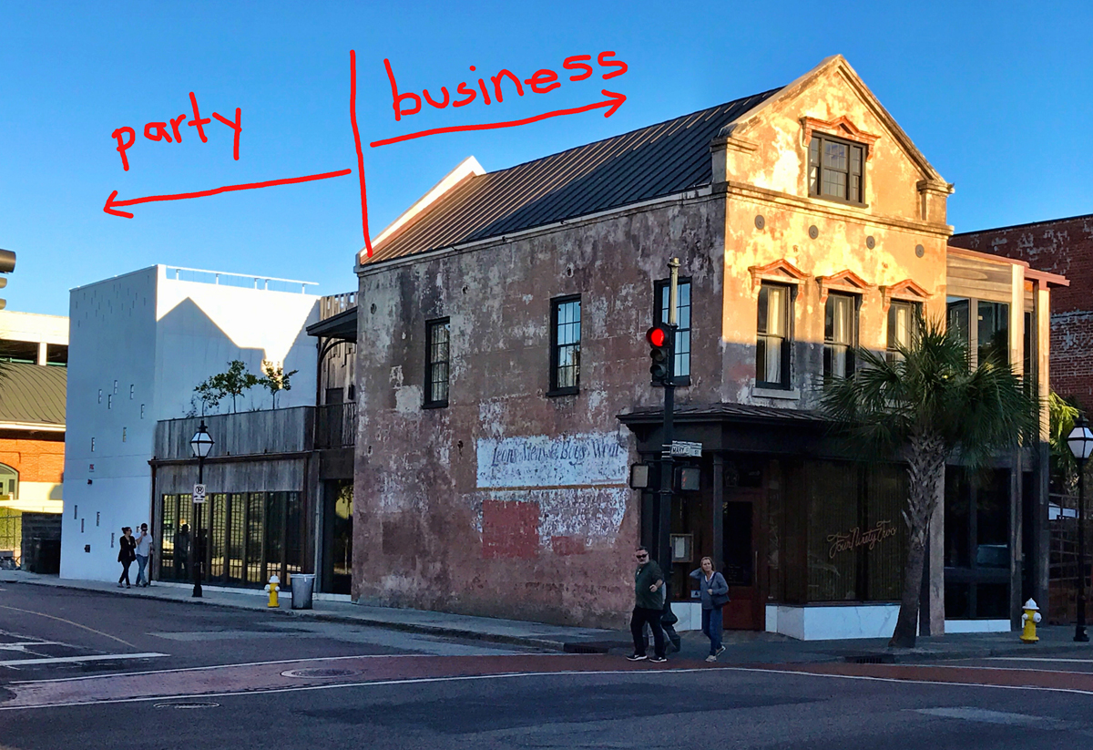 The 492 Restaurant is a good example of the Architectural Mullet.