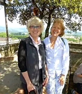 Marge, left, and me, in Lucca, Italia