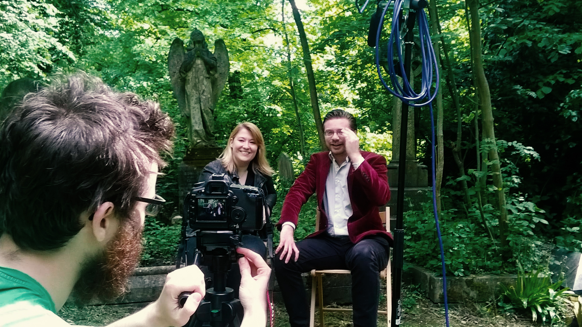 Odinn Orn Hilmarsson, Liz Campbell and David K. Barnes on location