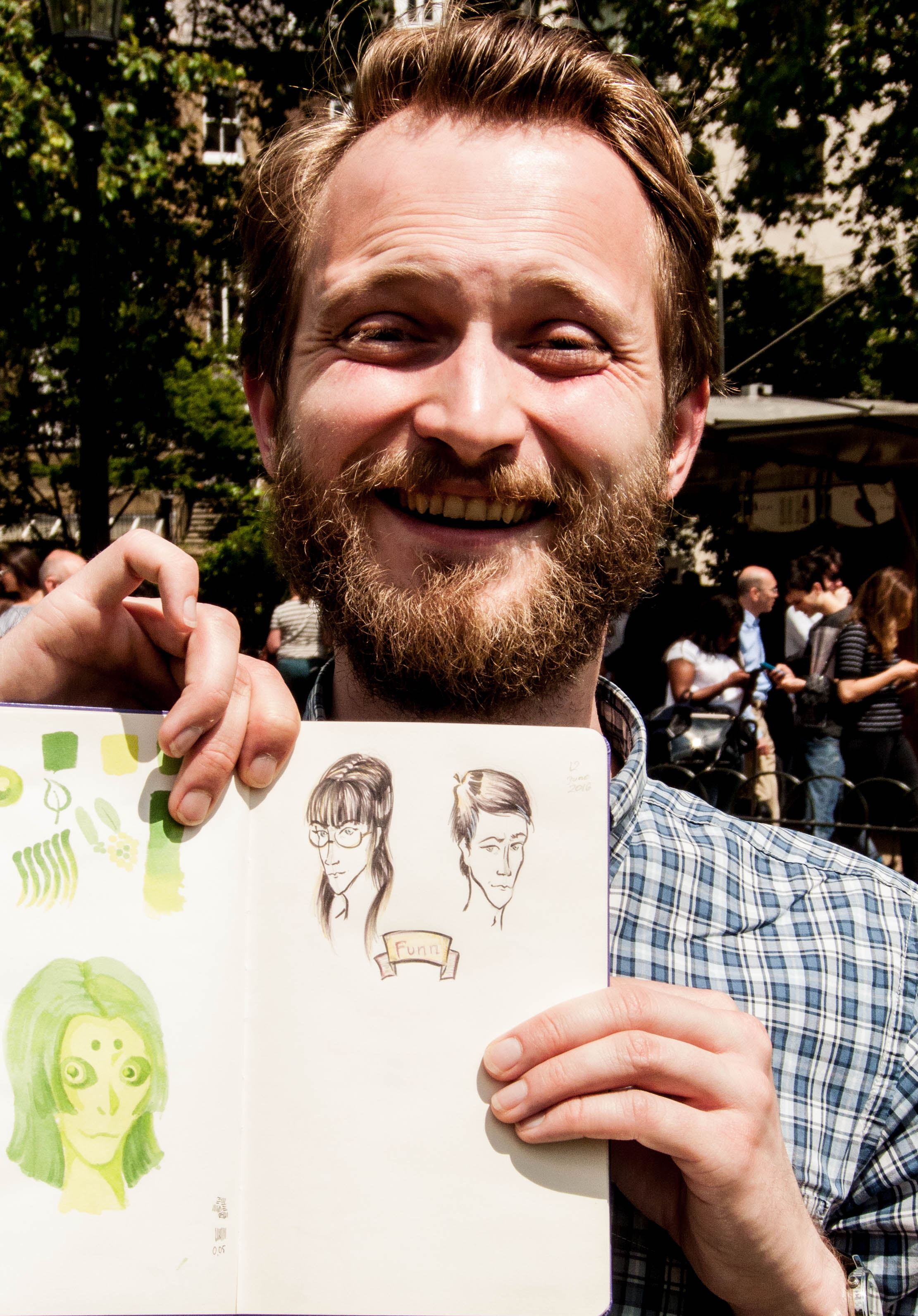 Tom models the Funn twins