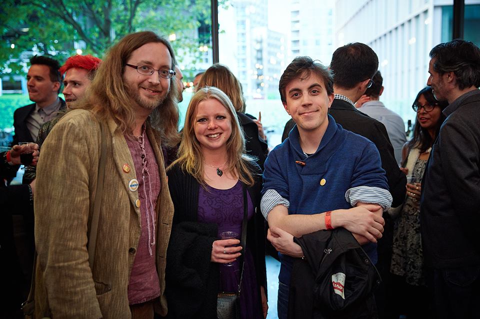 Felix with The Family Tree 's Dave Pickering and Jen Adamthwaite
