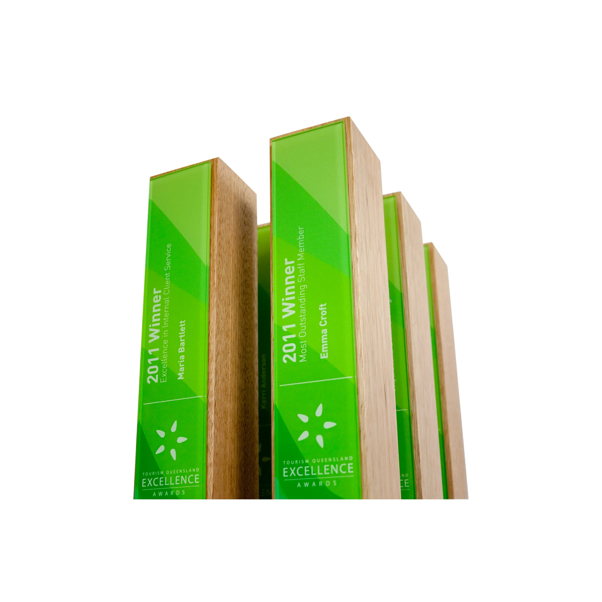 classic custom eco green award trophy not recycled glass or crystal