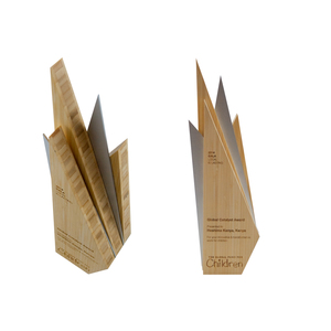 Modern and beautiful sustainable wooden awards. Great for corporate recognition or service awards and trophies. 