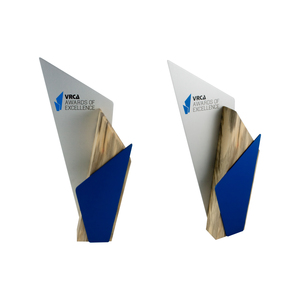 Modern and beautiful sustainable wooden awards. Great for corporate recognition or service awards and trophies. 