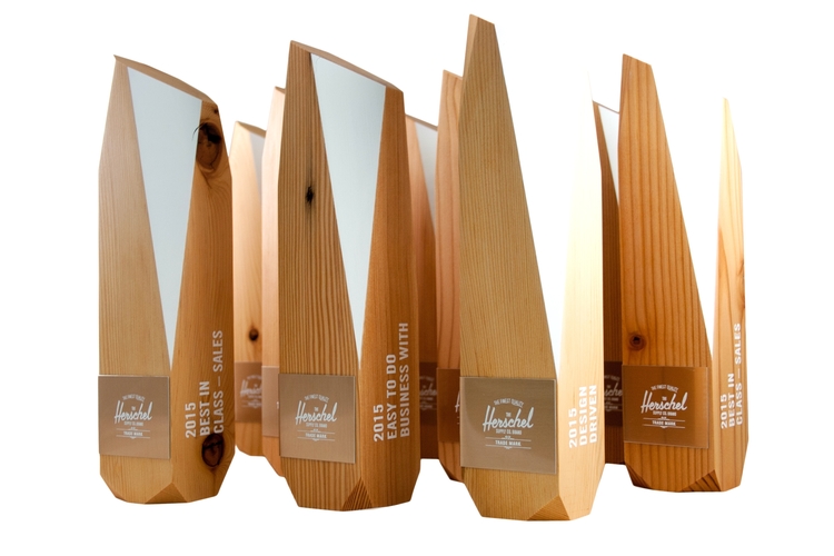 herschel eco friendly recovered wood award trophies custom