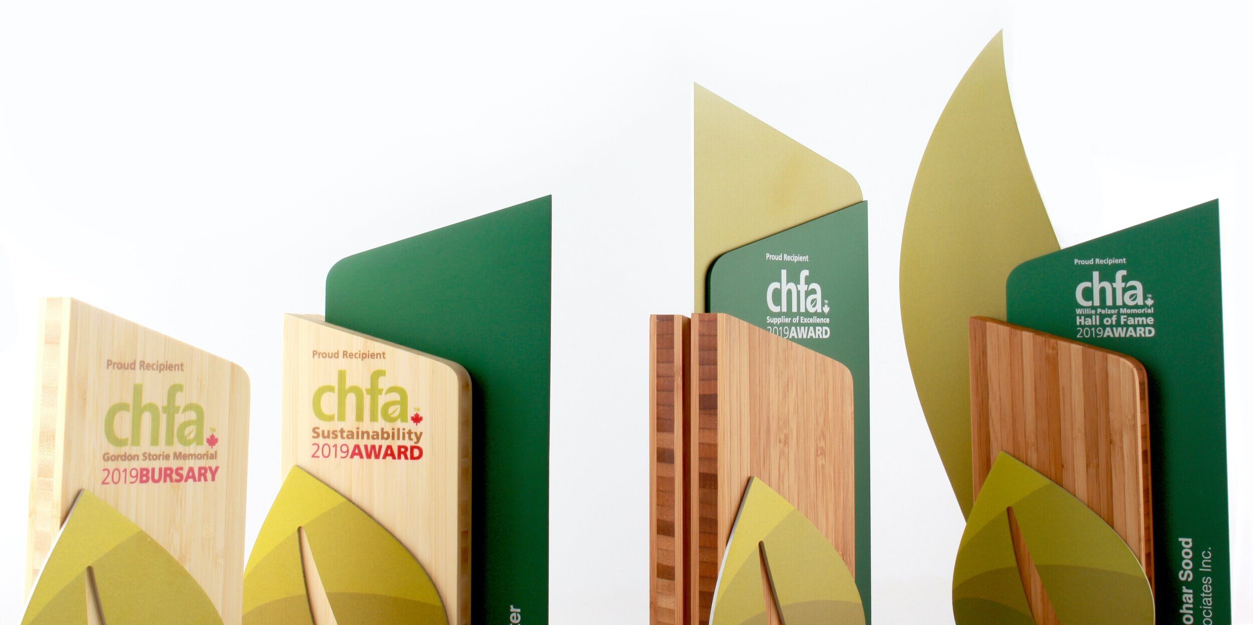 chfa custom eco friendly trophies awards for sustainability 