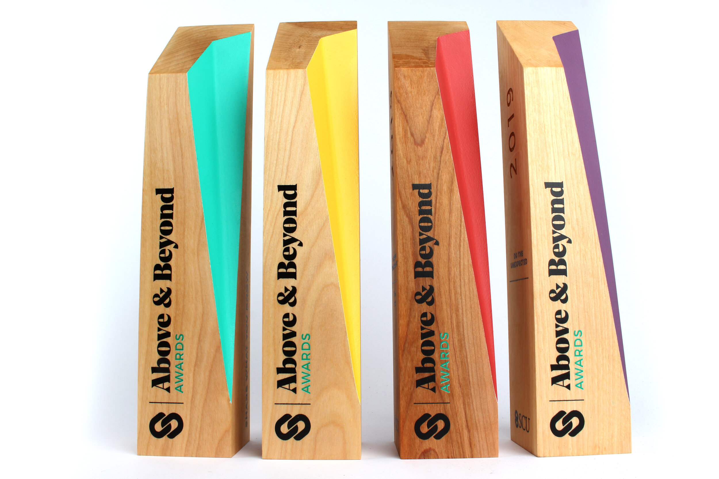 SCU modern beautiful sustainable wooden awards great for corporate recognition or service awards