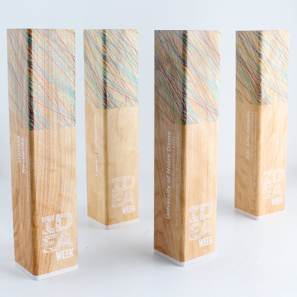 simple modern wooden award wood trophy