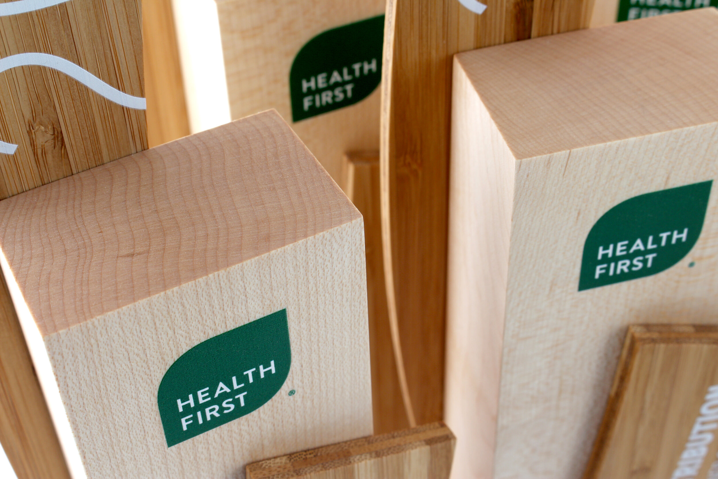 Health First custom bamboo awards trophies modern 3