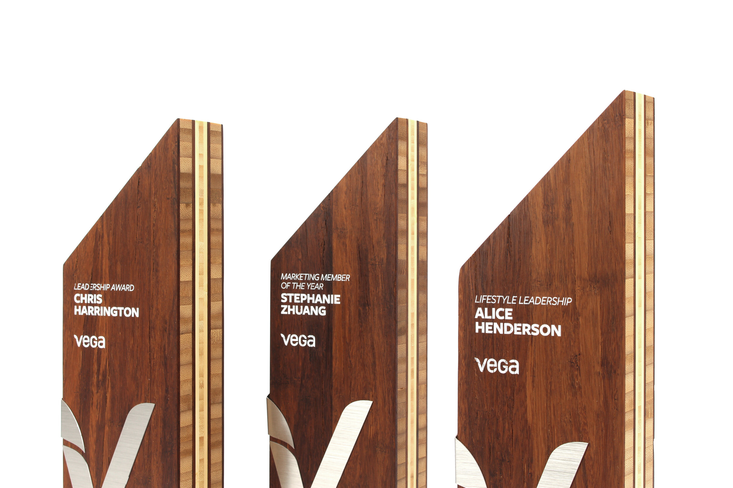 VEGA custom marketing and leadership awards for a corporate event conference bamboo sustainable awards 1