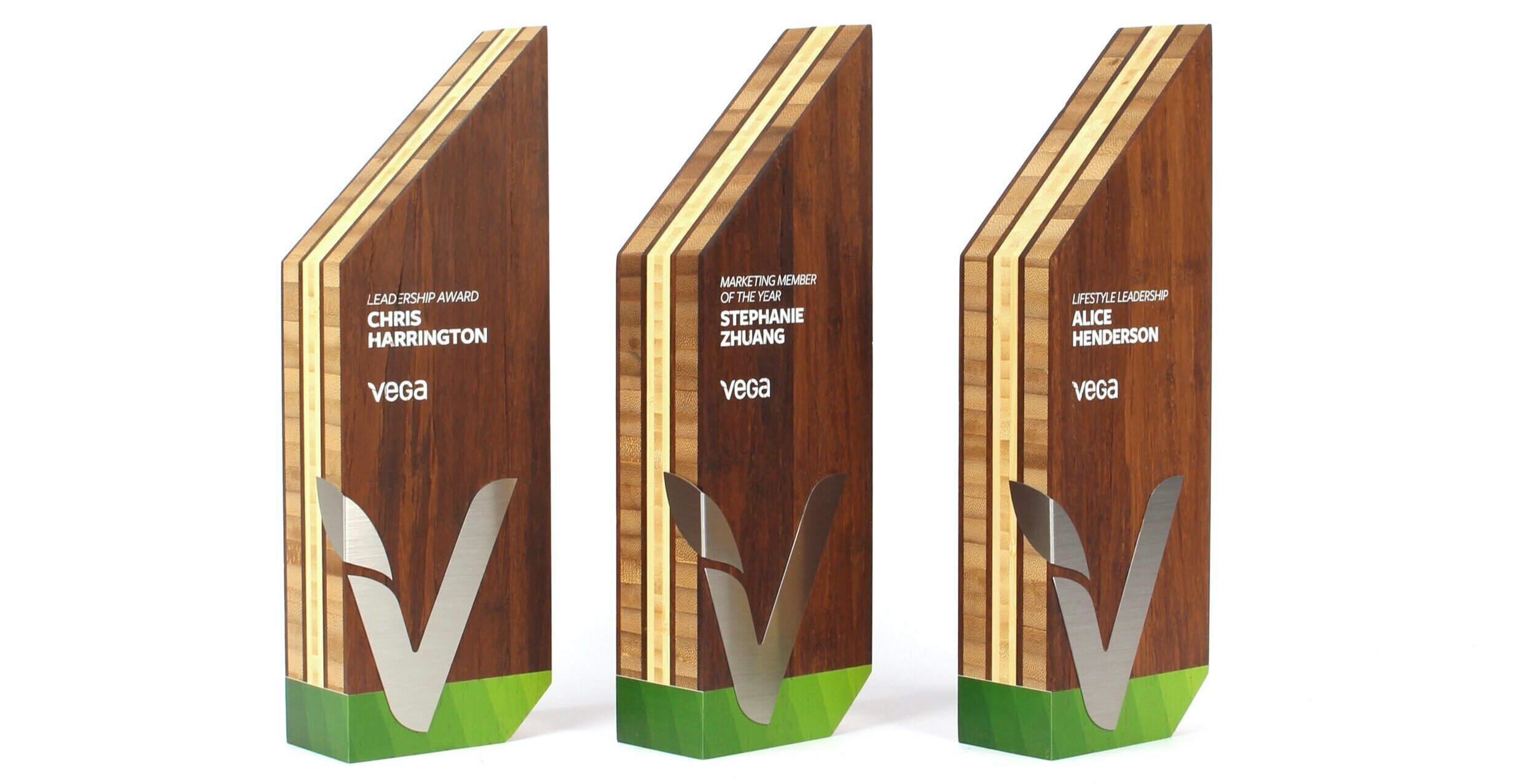 VEGA custom marketing and leadership awards for a corporate event conference bamboo sustainable awards 1