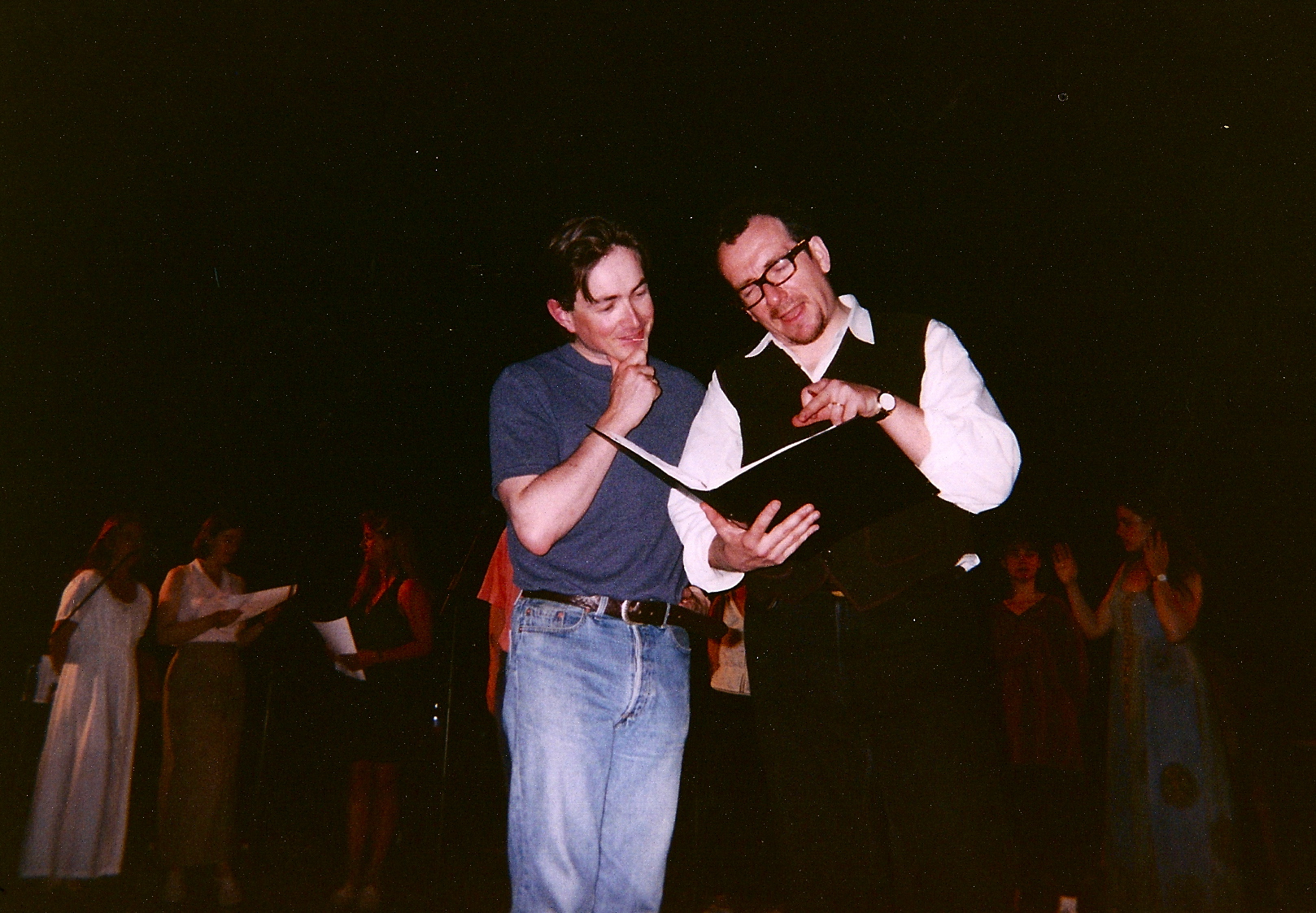 Michael with Elvis Costello at Meltdown 1995