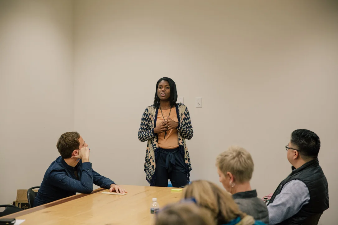 Jessica hosting the Public Library Association team.