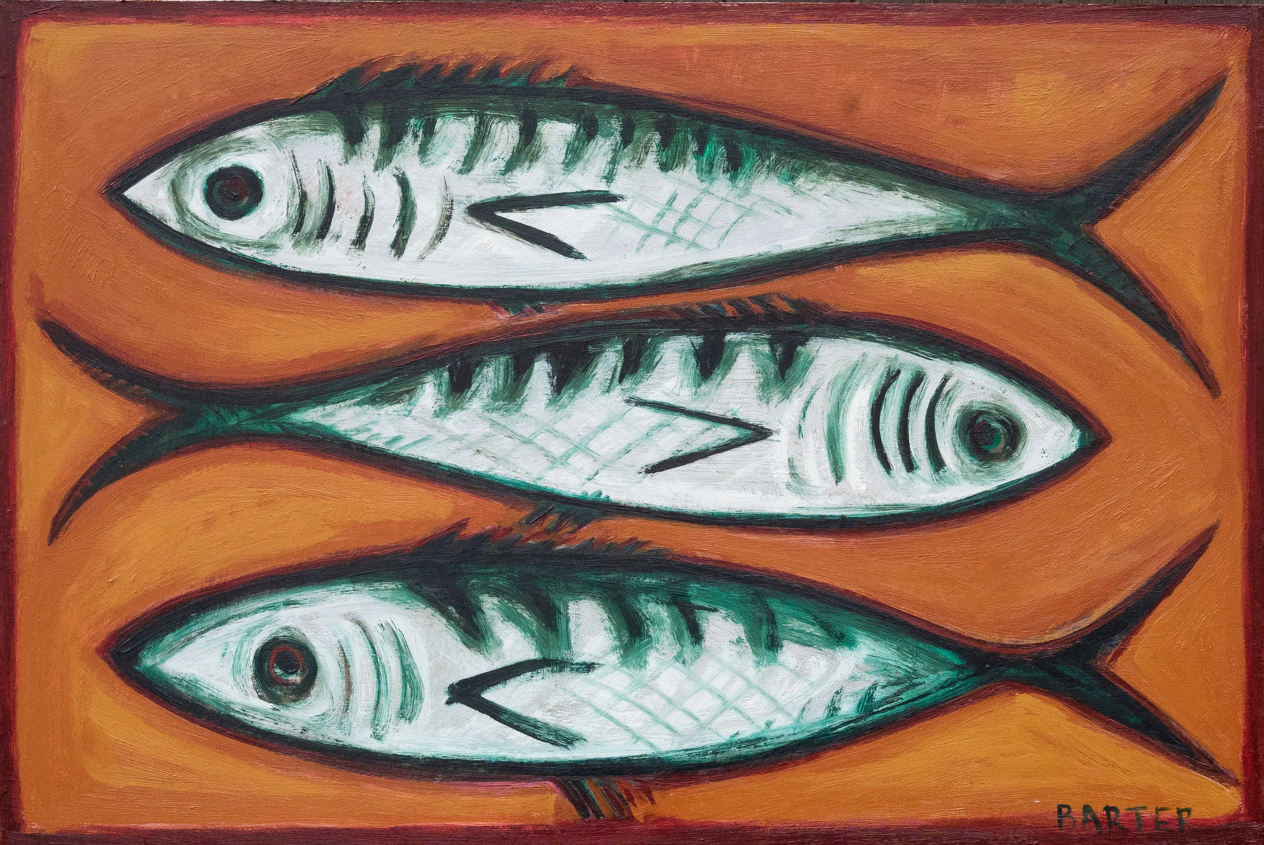 Matt Barter Sardines oil on board 24”x32” 2400.00