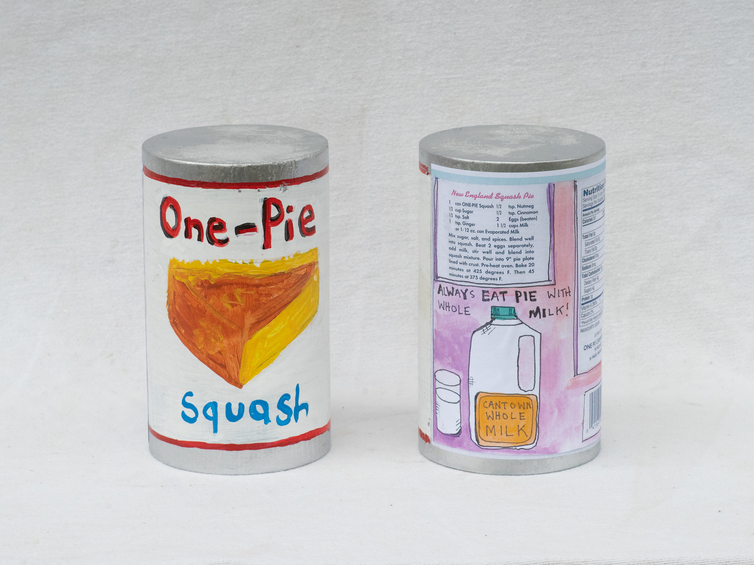 Matt Barter 1-Pie painted and printed label on wood sculpture 9”x4” 220.00 quantity 4