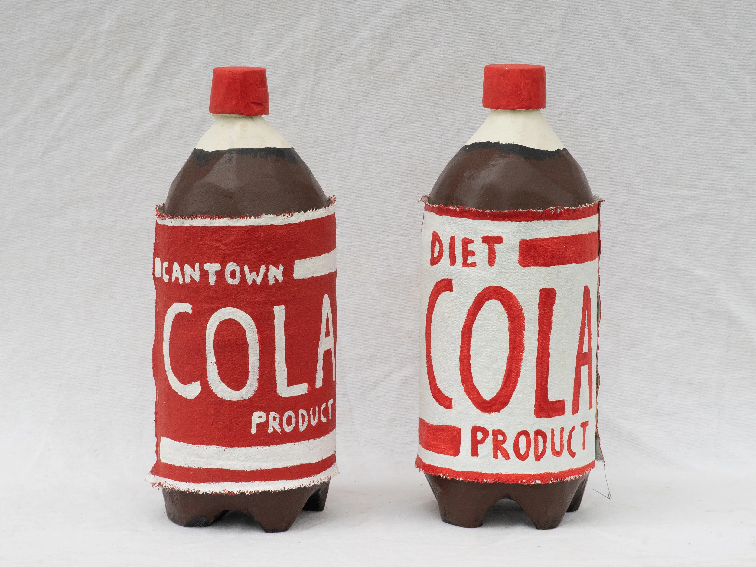 Matt Barter Cantown Cola painted canvas label on wood sculpture 20”x6” 250.00 quantity 4