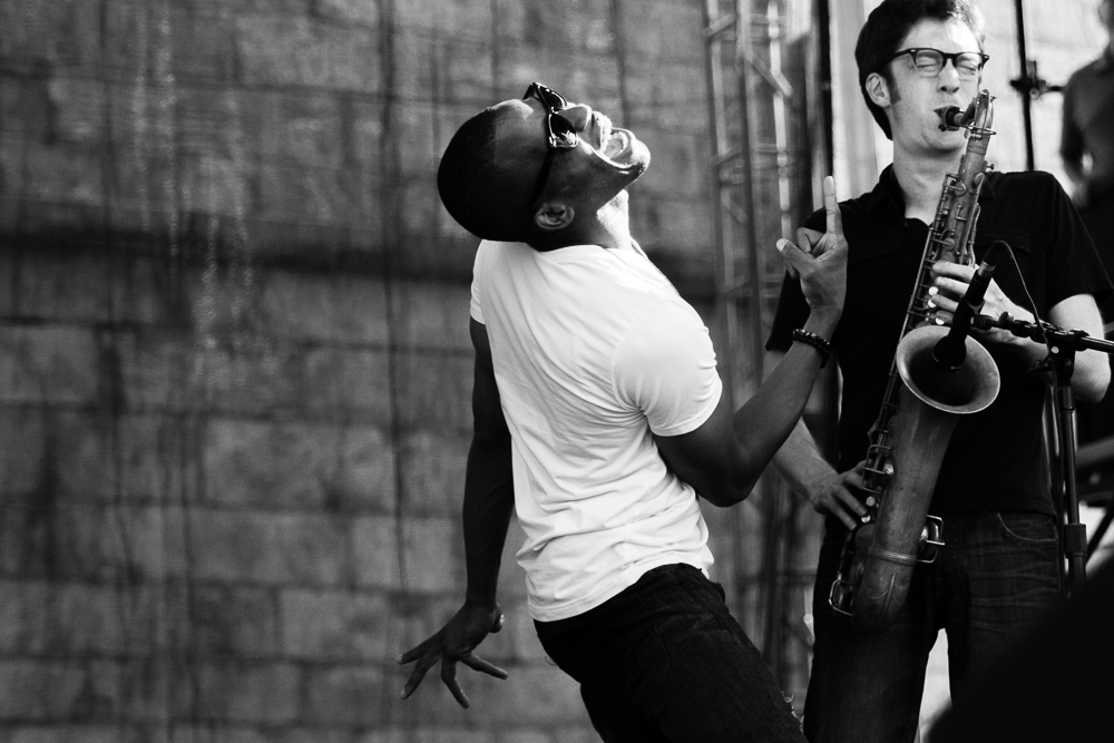  Trombone Shorty performing at the Newport Folk Festival, 2013 