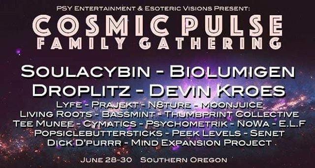 Fest Announcement:&nbsp;
Taking place in OR, I am excited to perform this June, along side homies @soulacybin , @bioLuMigen and @DevinKroesmusic .
Yo promoters un in the north west, the dates around 6/28 are open, contact Christian Cortes at Christia