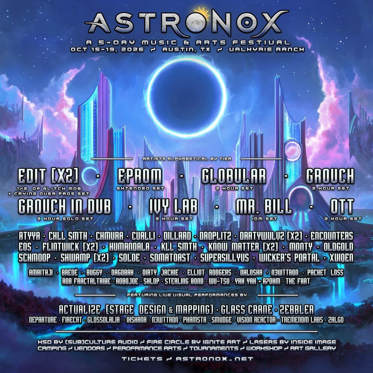 Music gig announcement! 
Austin Texas / Oct-15-19th, 2026
Excited to return to the south this fall!
See ya at @astronoxevents