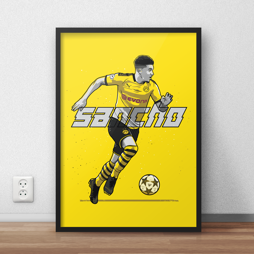 Jadon Sancho - Borrussia Dortmund Poster — Kieran Carroll Design