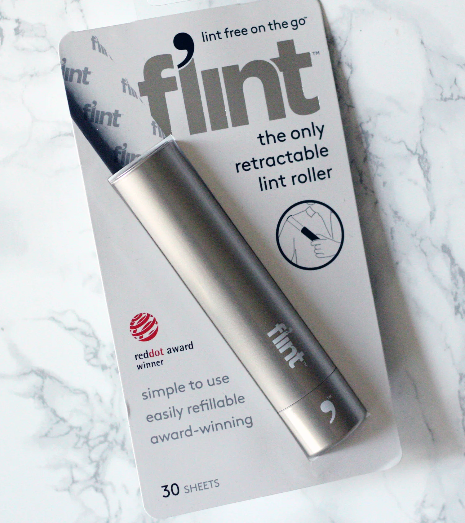 Flint Lint Roller: This is a lint roller made for people with style and on the go! Definitely the newest addition to my everyday bag necessities. 