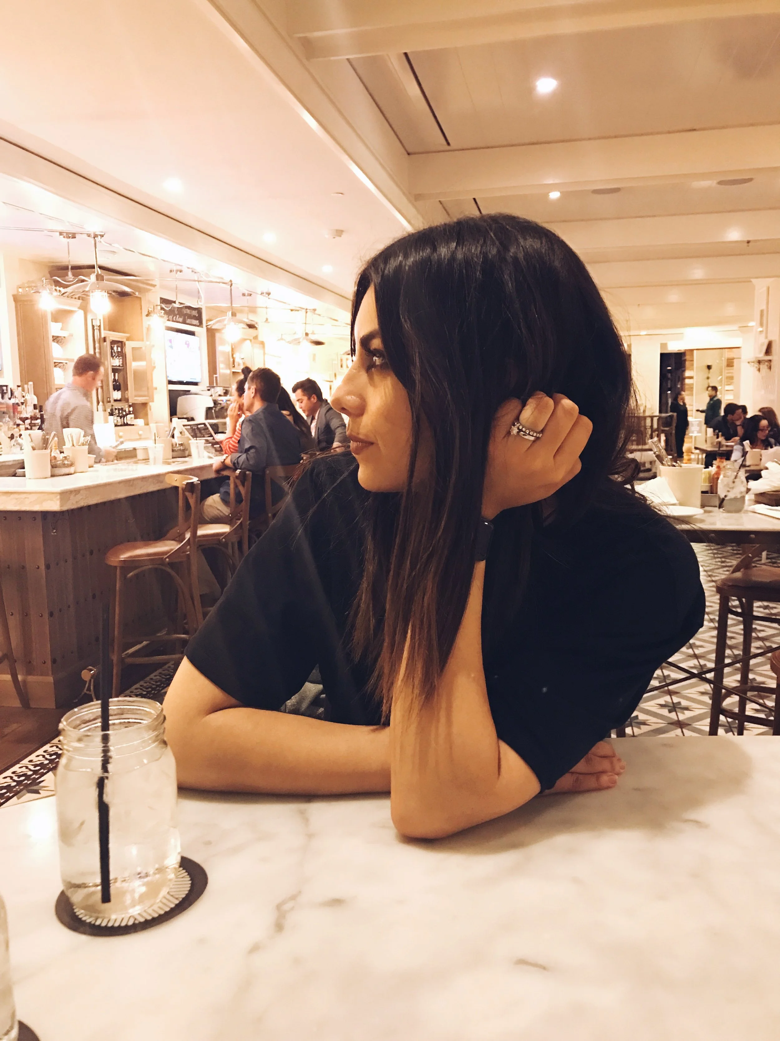 Late night dinner after a fun night out.