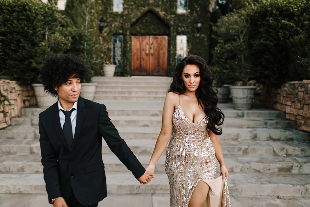 Glamorous Kim Kardashian inspired engagement session